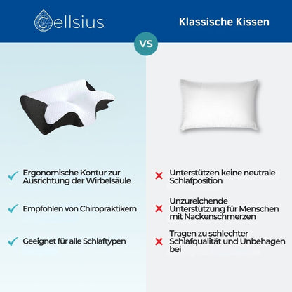 Cellsius Nackenausrichtungskissen - Das Geheimnis für Seiten und Rückenschläfer