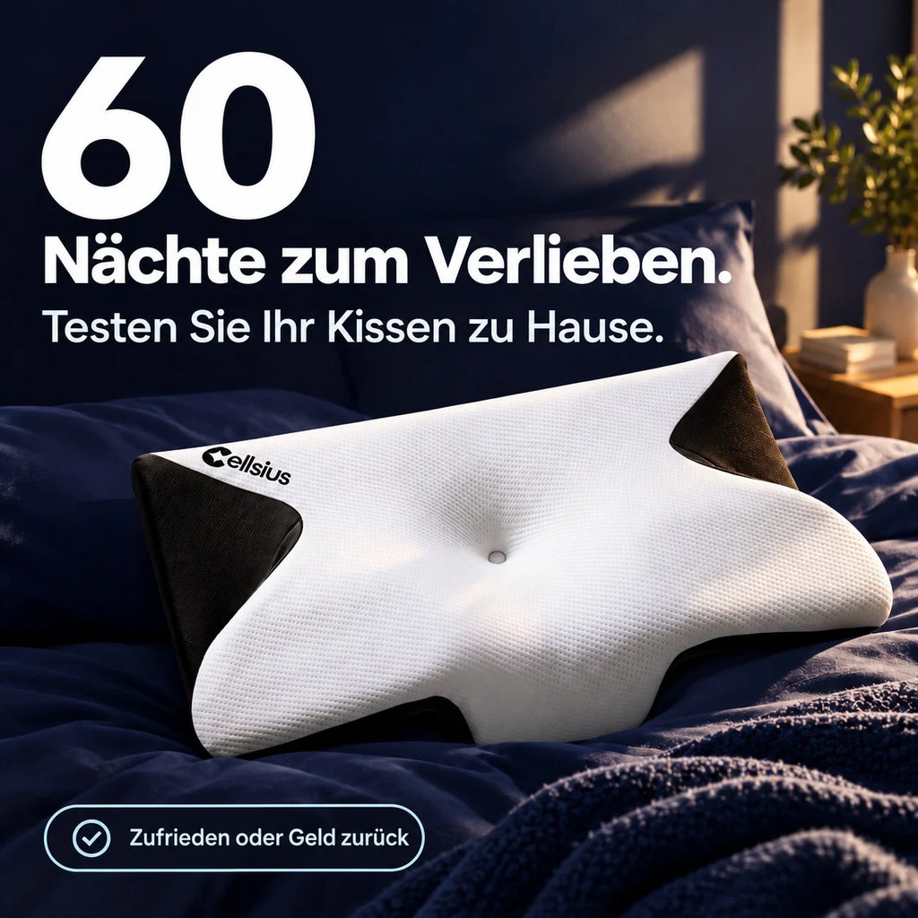Cellsius Nackenausrichtungskissen - Das Geheimnis für Seiten und Rückenschläfer