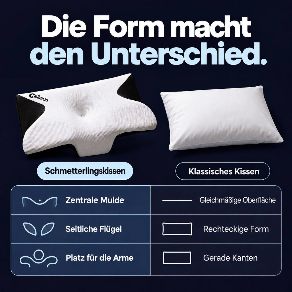 Cellsius Nackenausrichtungskissen - Das Geheimnis für Seiten und Rückenschläfer