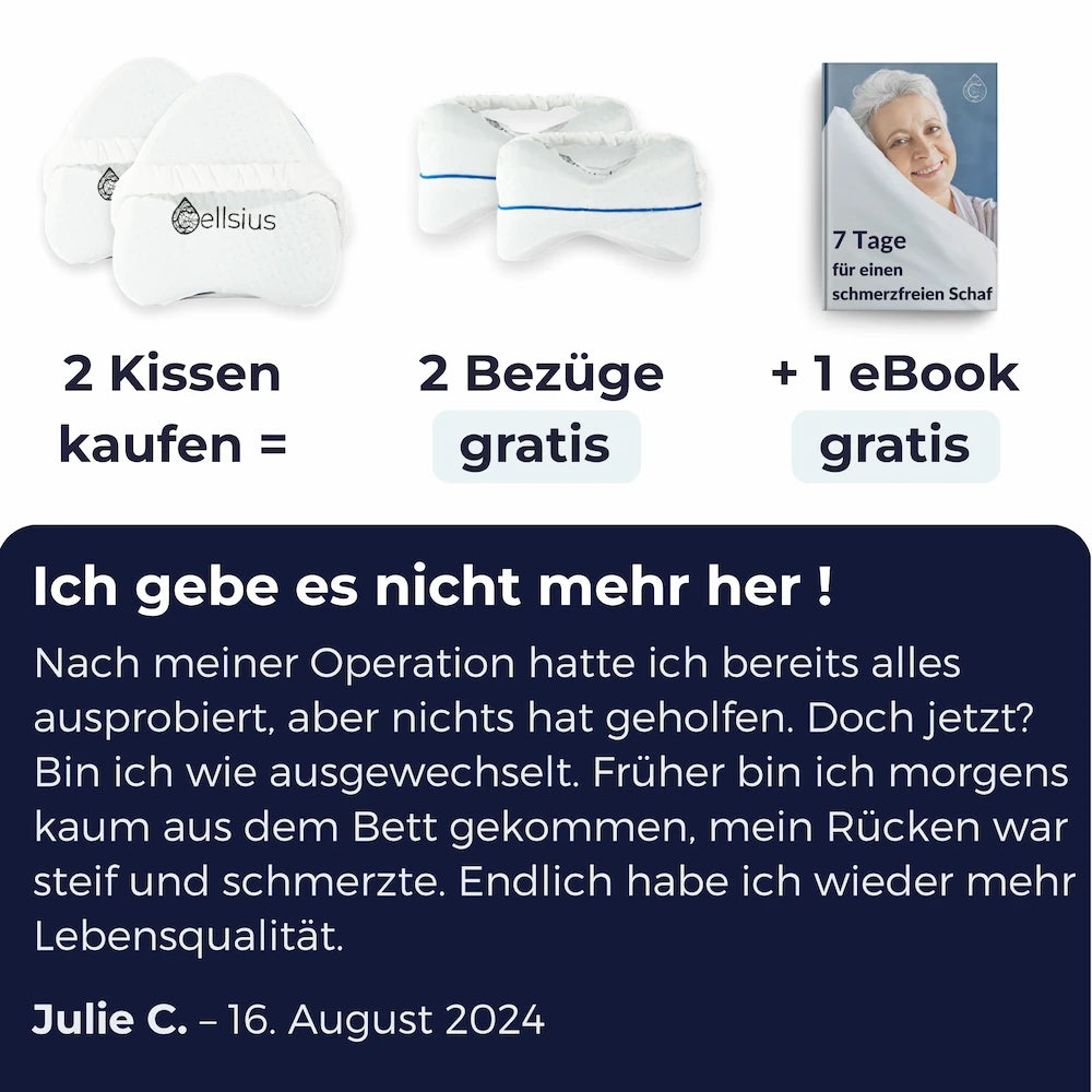 Cellsius Orthopädisches Kniekissen - Das Geheimnis eines schmerzfreien Schlafs