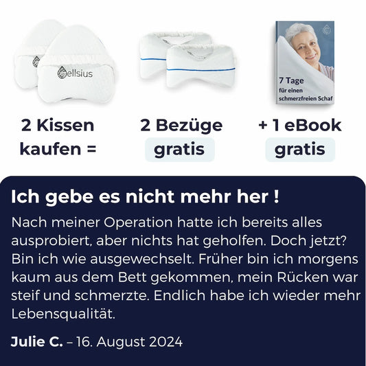 Cellsius Orthopädisches Kniekissen - Das Geheimnis eines schmerzfreien Schlafs
