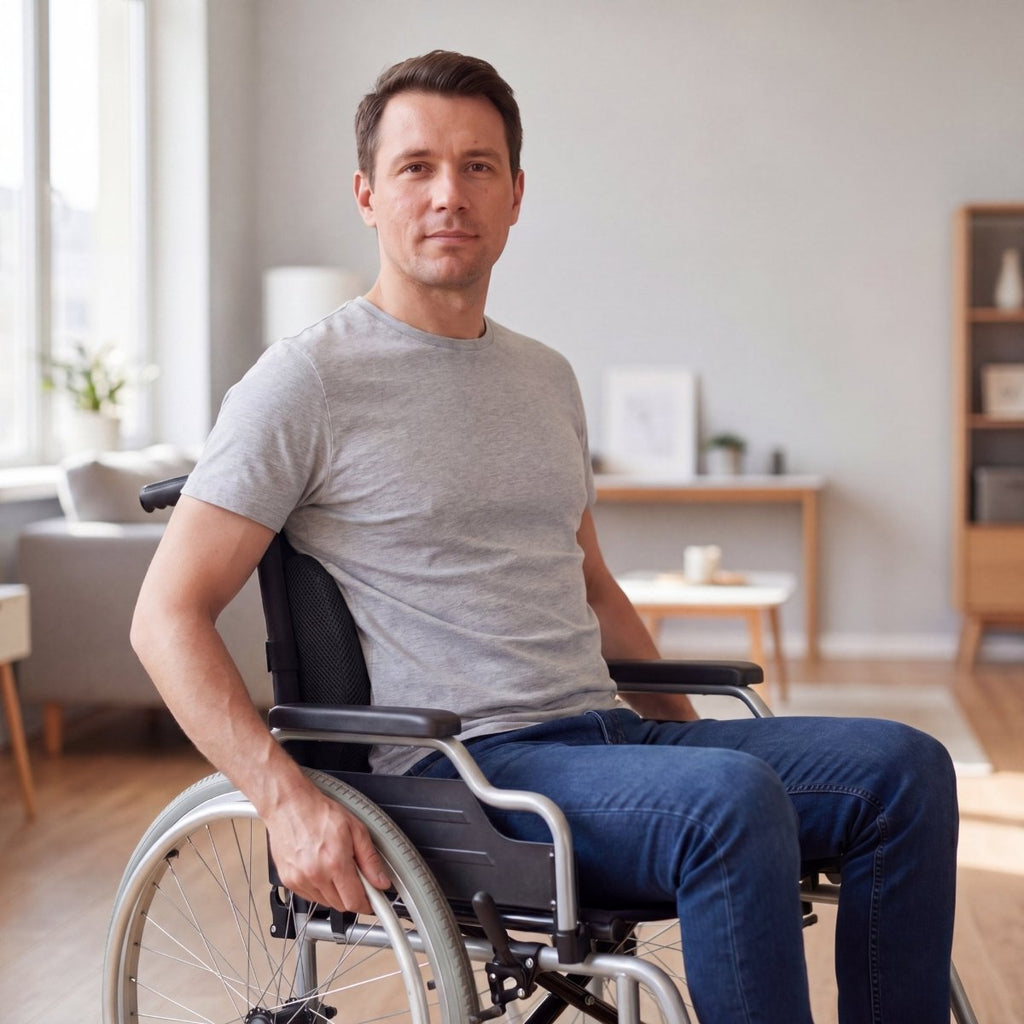 Cellsius Rückenkissen im Rollstuhl