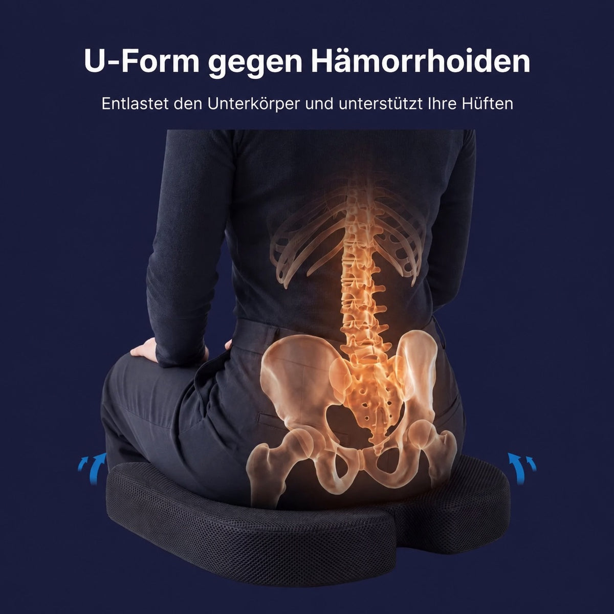 Cellsius Orthopädisches Kissen - Linderung bei Steißbein- und Rückenschmerzen