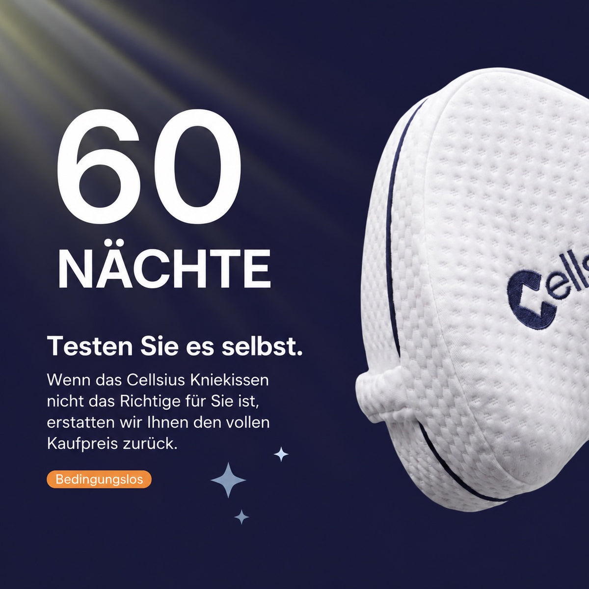 Cellsius Orthopädisches Kniekissen - Das Geheimnis eines schmerzfreien Schlafs